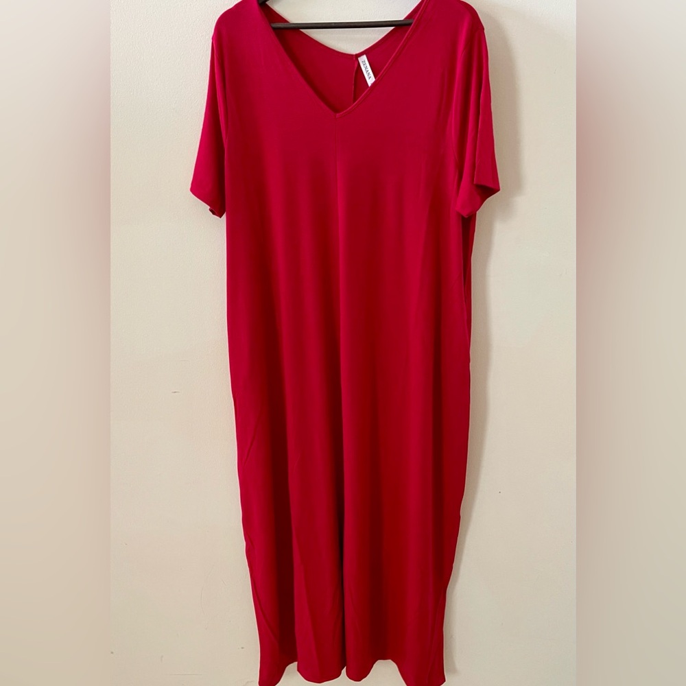Brand New Zenana Premium Red Maxi Dress Various - Picture 4 of 12